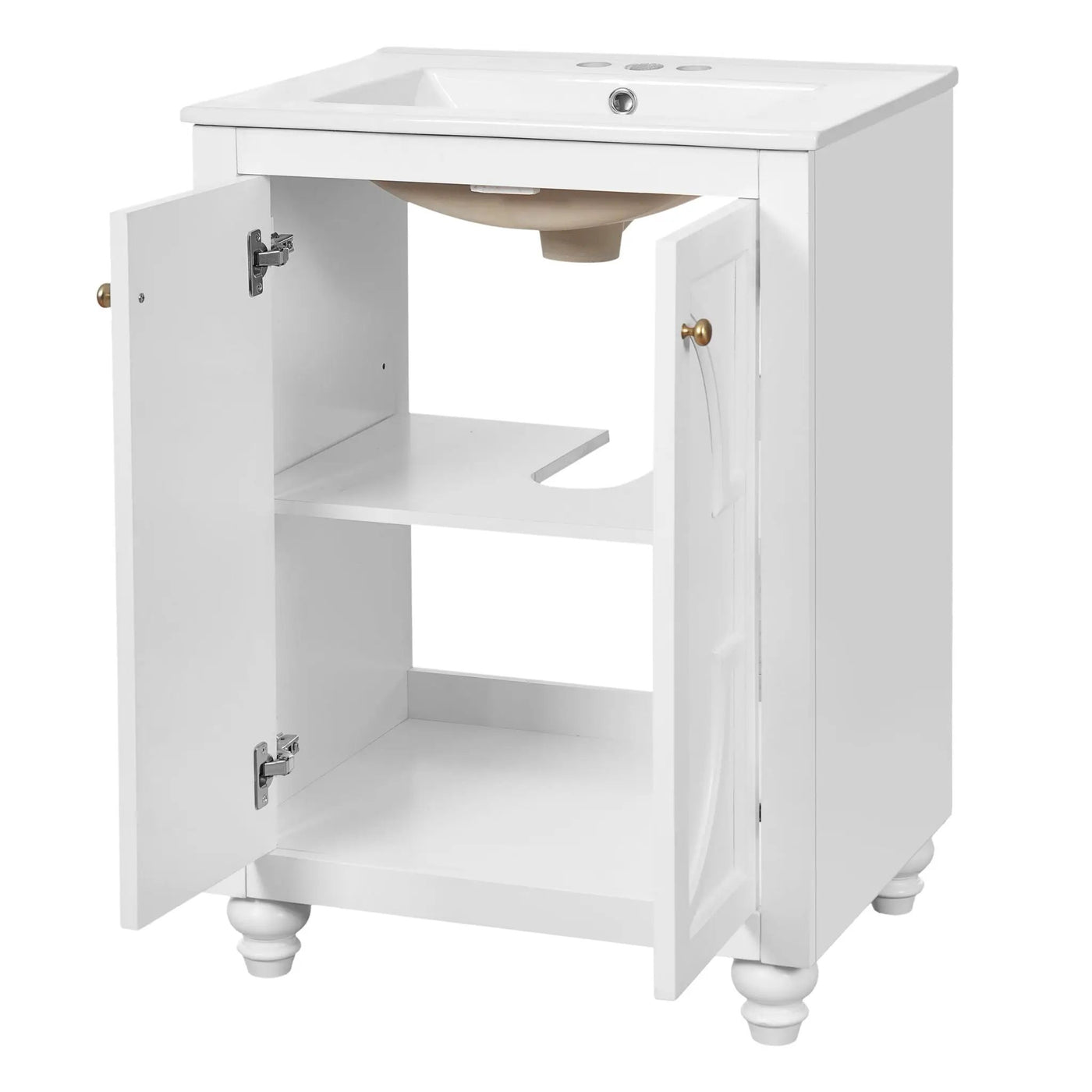 Bathroom Vanity With Ornate Elliptical Motif, Soft Close Hinges by HouseOfZazla