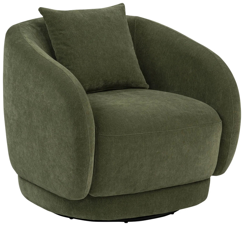 Arnaud Chenille Upholstered Swivel Accent Chair Green by Unique Piece Furniture
