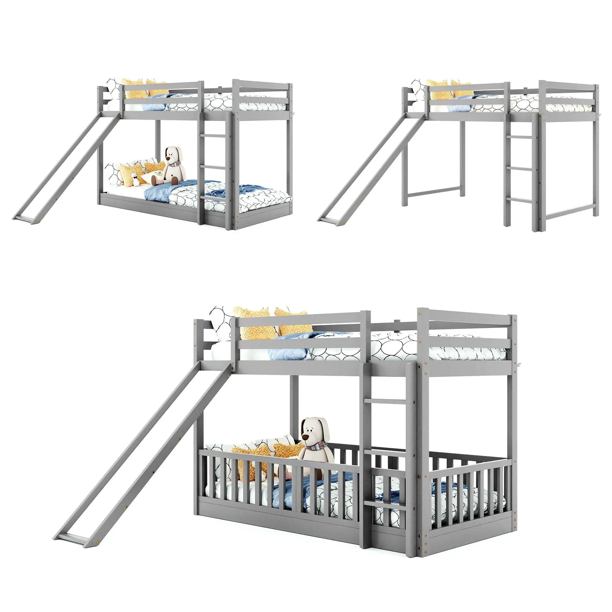 Functional Bunk Bed & Convertible Ladder And Slide by HouseOfZazla