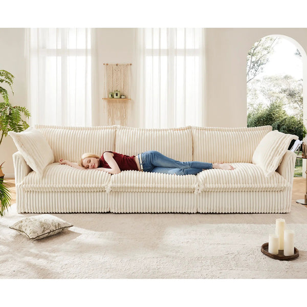 Slipcovered Modern 3 Seater Sofa, photo 2 of 10