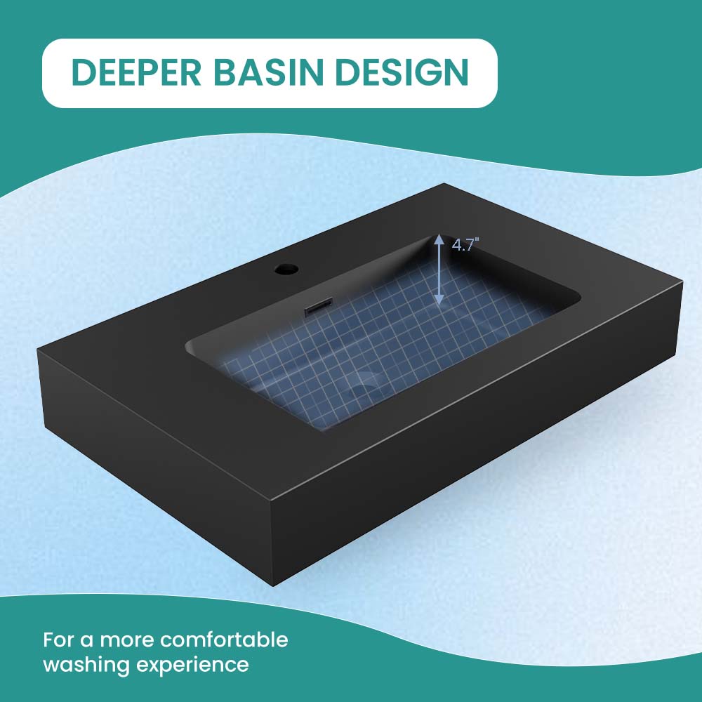 BB02-30-109 Integrated Engineered Solid Surface Basin Matt by HouseOfZazla