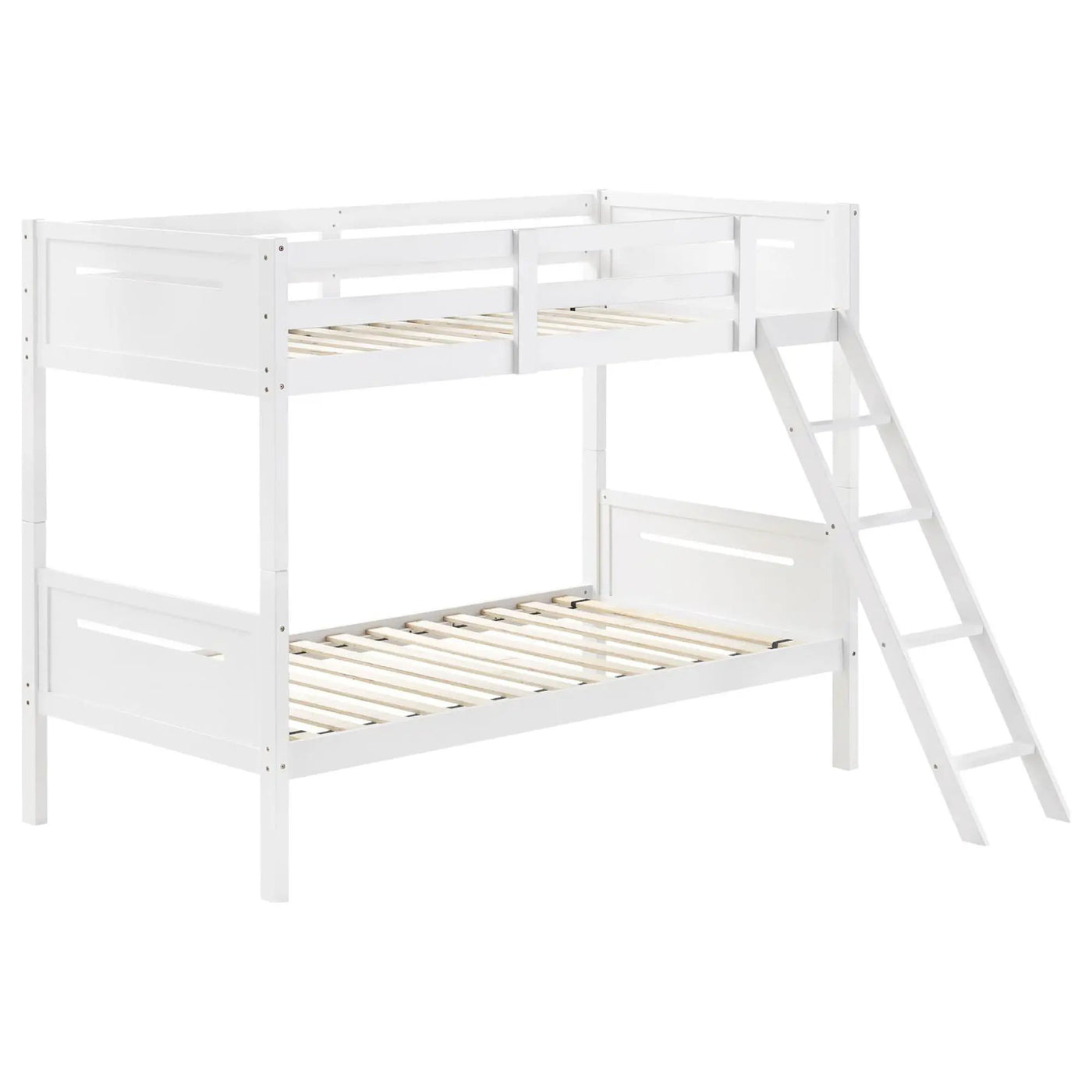Bunk Bed With Built In Ladder, Safety Guardrails And Angled Access Step by HouseOfZazla
