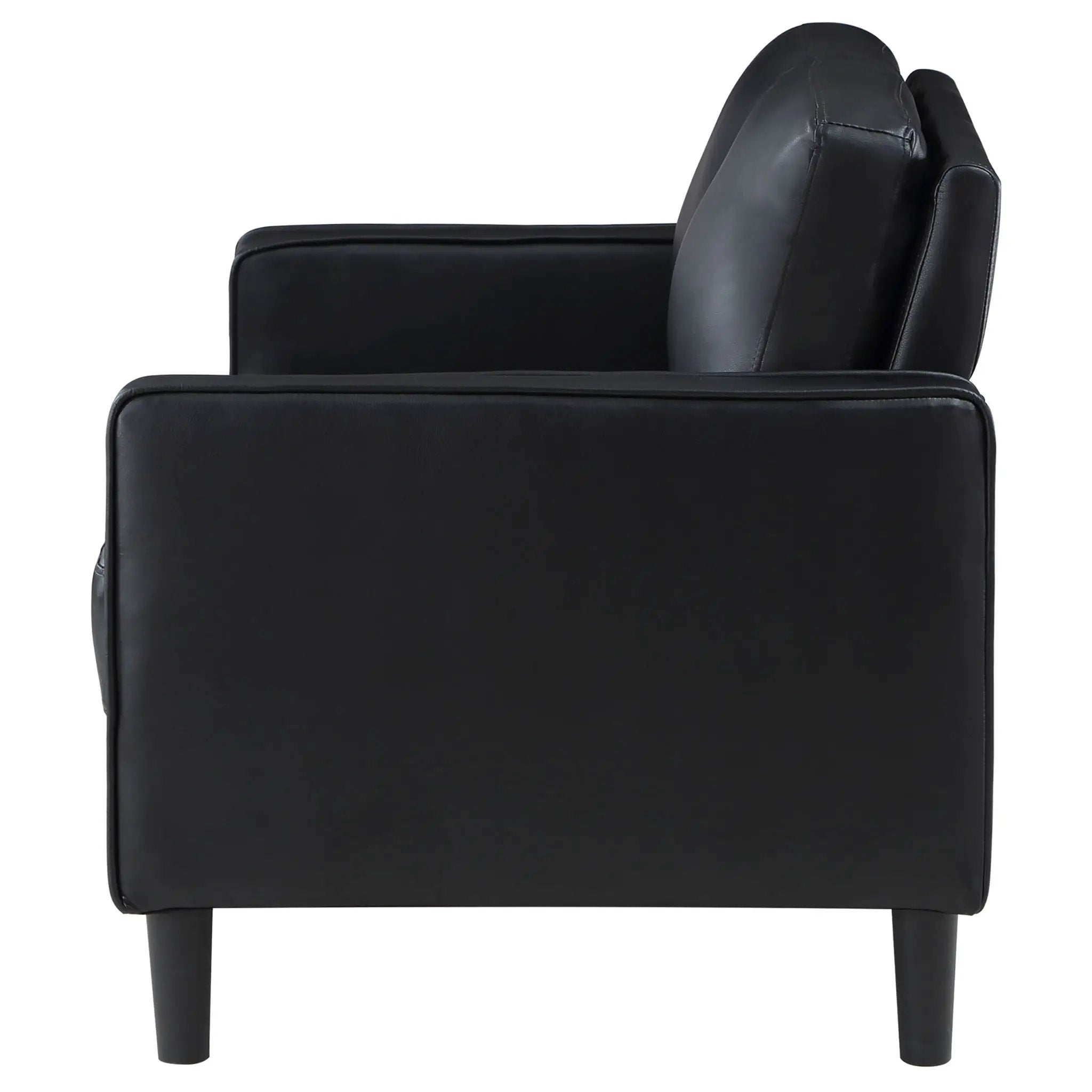 Ruth Upholstered Track Arm Loveseat Black by Unique Piece Furniture