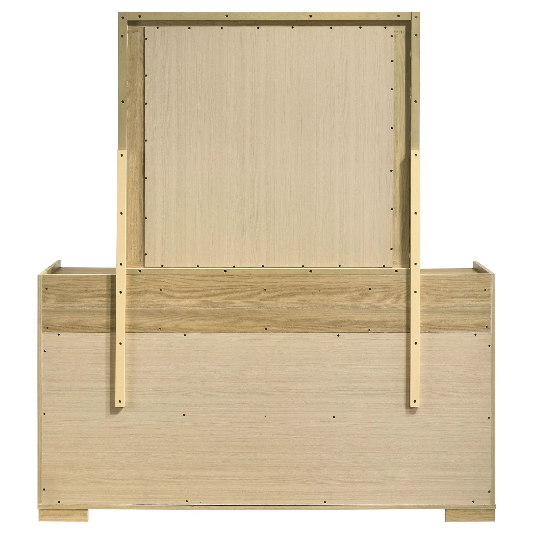 Hyland 6-drawer Dresser with Mirror Natural by Unique Piece Furniture