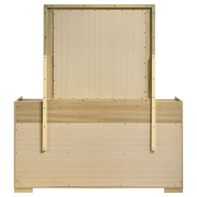 Hyland 6-drawer Dresser with Mirror Natural by Unique Piece Furniture
