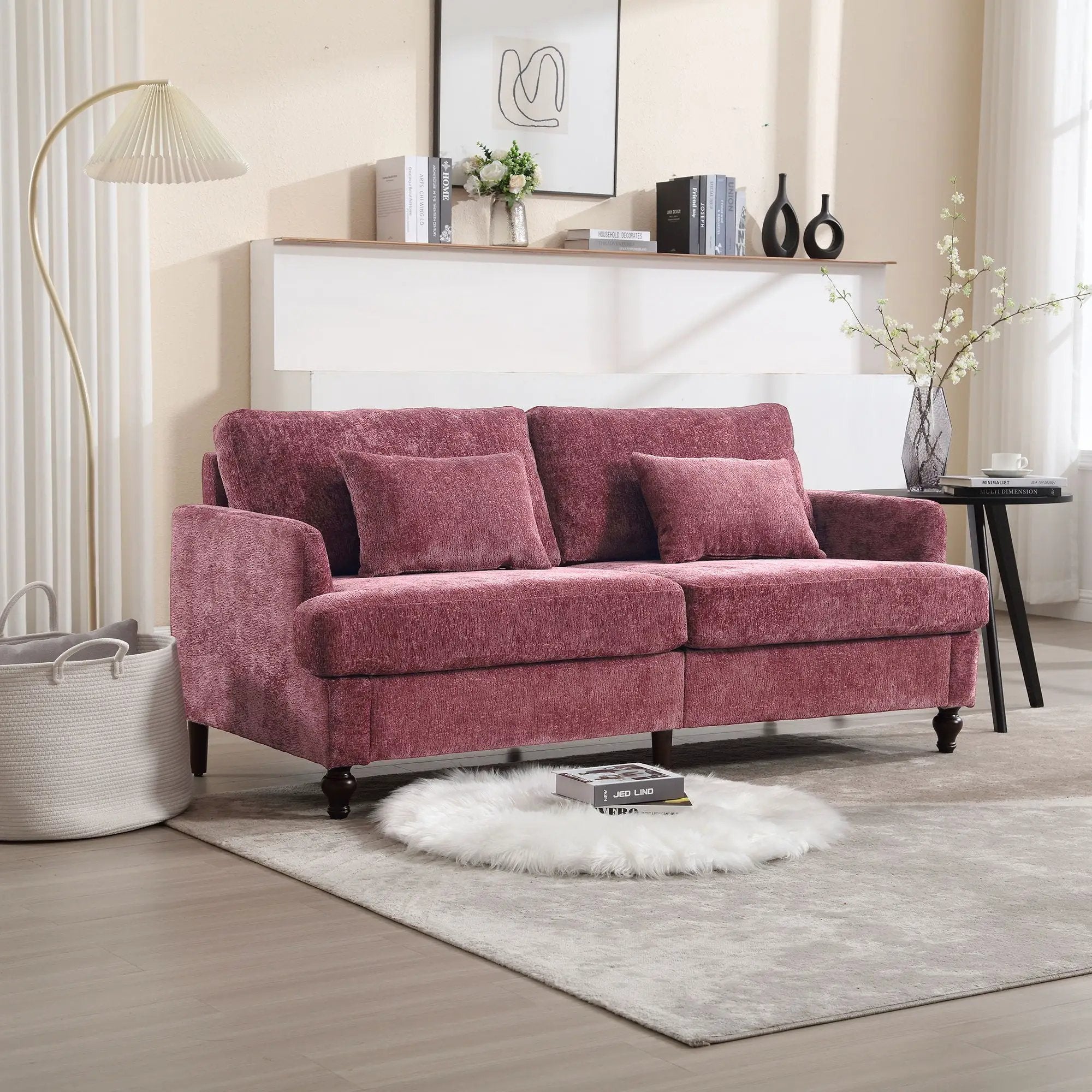 Mid Century Modern Fabric Loveseat Sofa, 2 Seat Upholstered Couch by HouseOfZazla