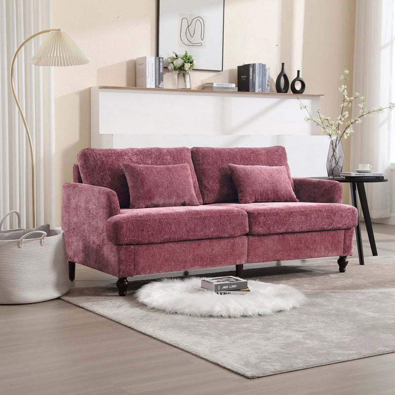 Mid Century Modern Fabric Loveseat Sofa, 2 Seat Upholstered Couch by HouseOfZazla