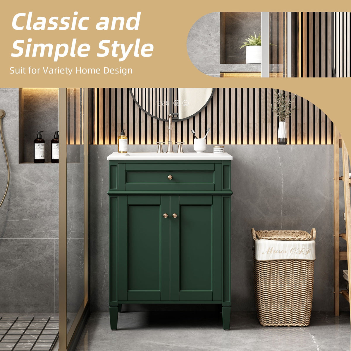 Bathroom Vanity With 2 Doors And Tip Out Drawer, Soft Closing Hinges, photo 20 of 28