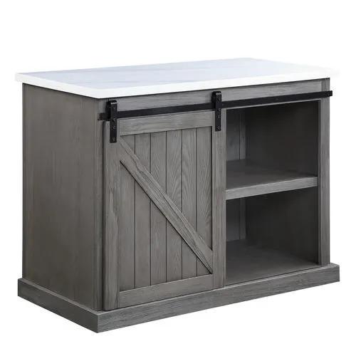 Gauri - Kitchen Island - Marble Top Top & Gray Oak by Unique Piece Furniture