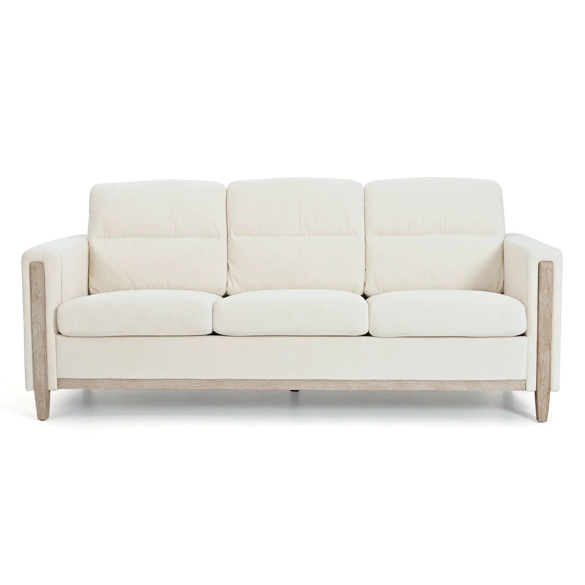 Comfortable Solid Wood Three-Seater Sofa, Soft Cushions, Durable And Long-Lasting, 79.5" Sofa Couch For Living Room by Unique Piece Furniture