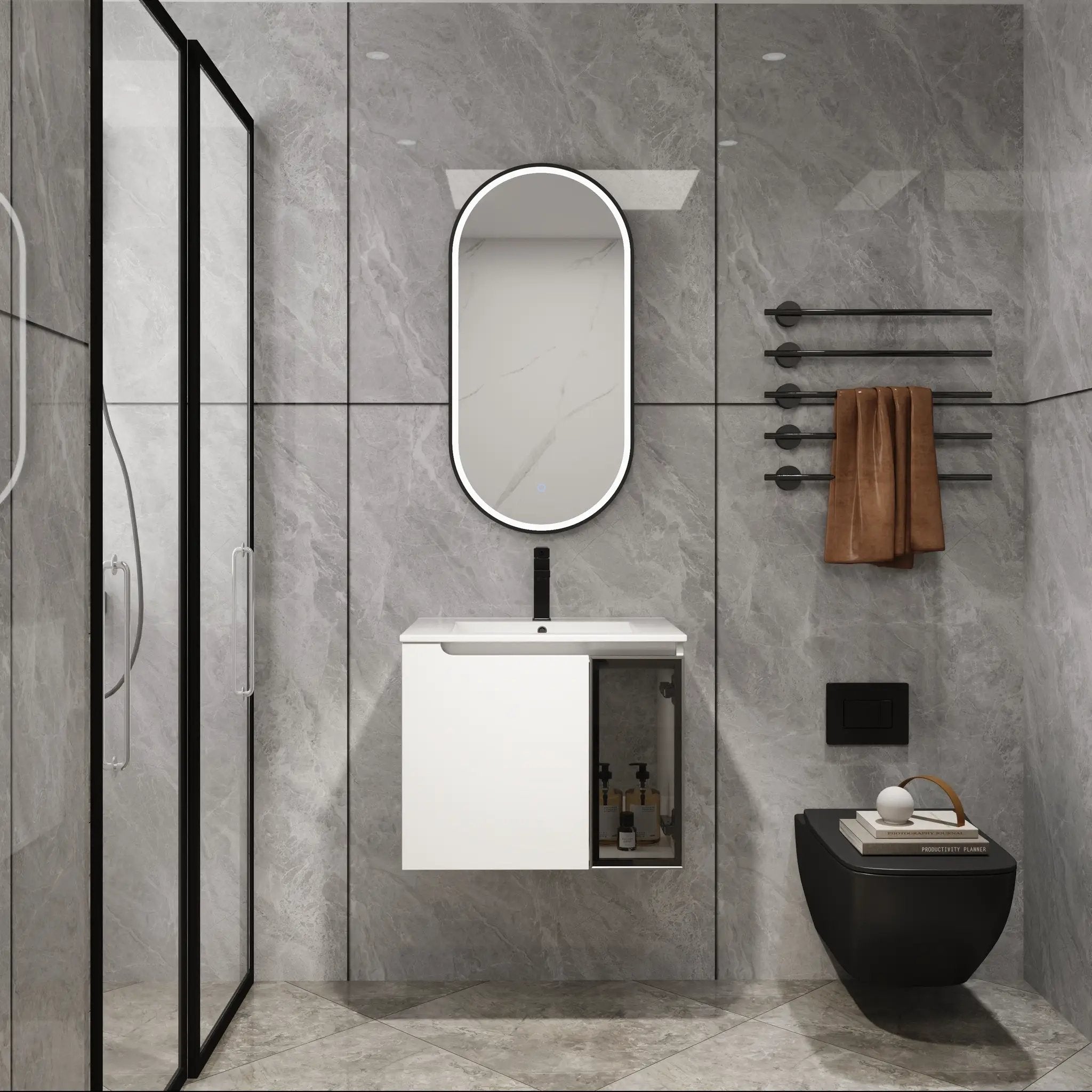 24" Wall-Mounted Bathroom Vanity With Ceramic Sink by HouseOfZazla