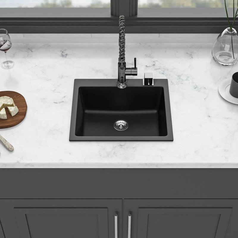 Quartz Kitchen Sink, Granite Composite, Drop In Sink With Durable Design by HouseOfZazla