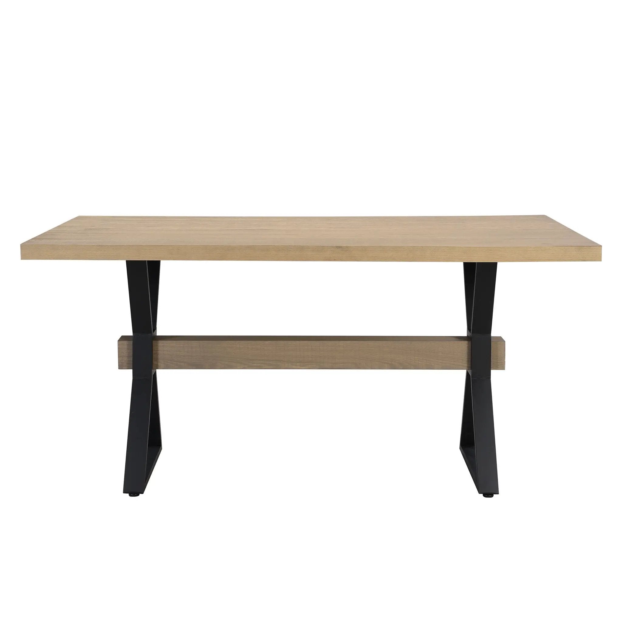 Elevated Farmhouse Dining Table With X-Shaped Legs - Light Ash by HouseOfZazla