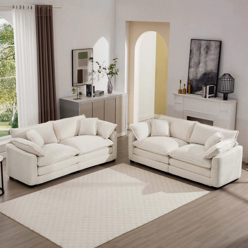 Elegant Oversized Sectional Sofa Set With Deep Seats And Flexible Layout by HouseOfZazla