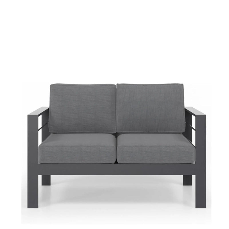 All Weather Patio Loveseat With Thick Cushions - Gray / Gray by HouseOfZazla