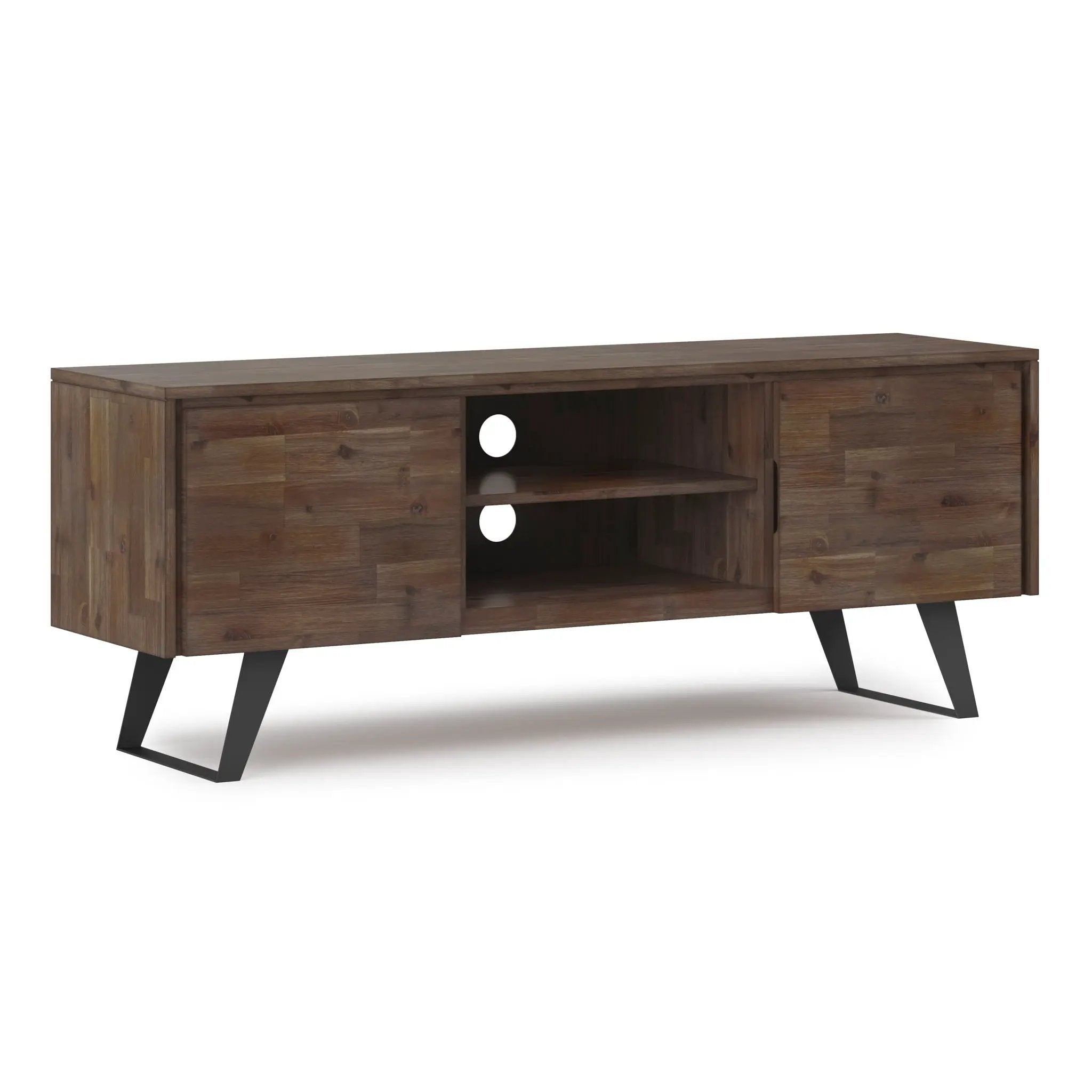 Lowry - TV Media Stand - Rustic Natural Aged Brown by HouseOfZazla