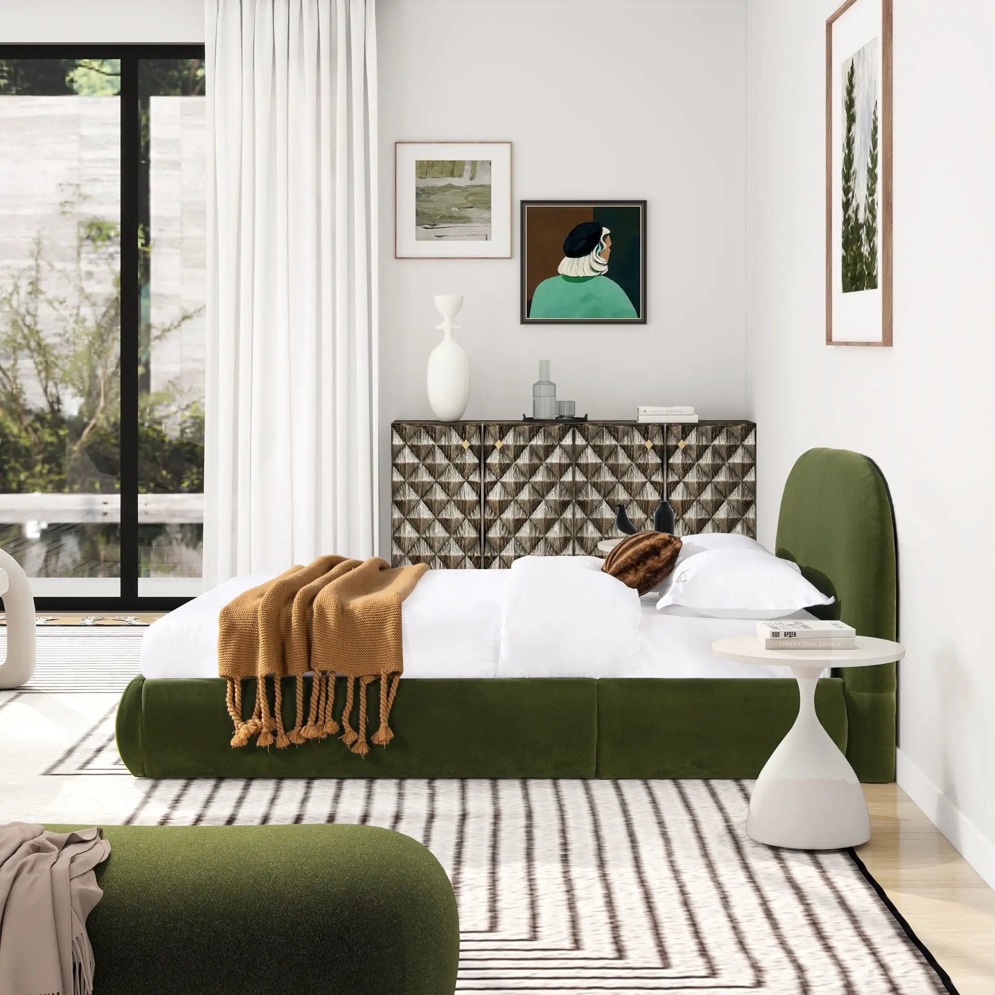 Archie Puffy Grounded - Upholstered Platform Bed by Unique Piece Furniture