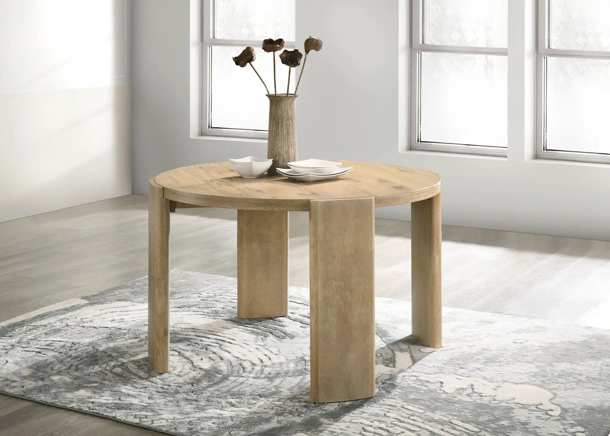 Bowen - Round Dining Table - Oak Finish by Unique Piece Furniture