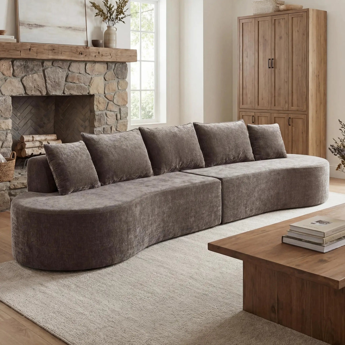 138.6" Modern Curved Modular Sectional Sofa by HouseOfZazla