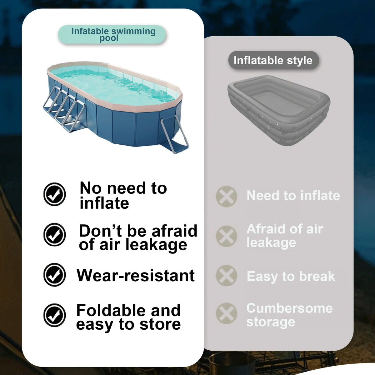 3.65m PVC Folding Pool – Not Inflatable by HouseOfZazla