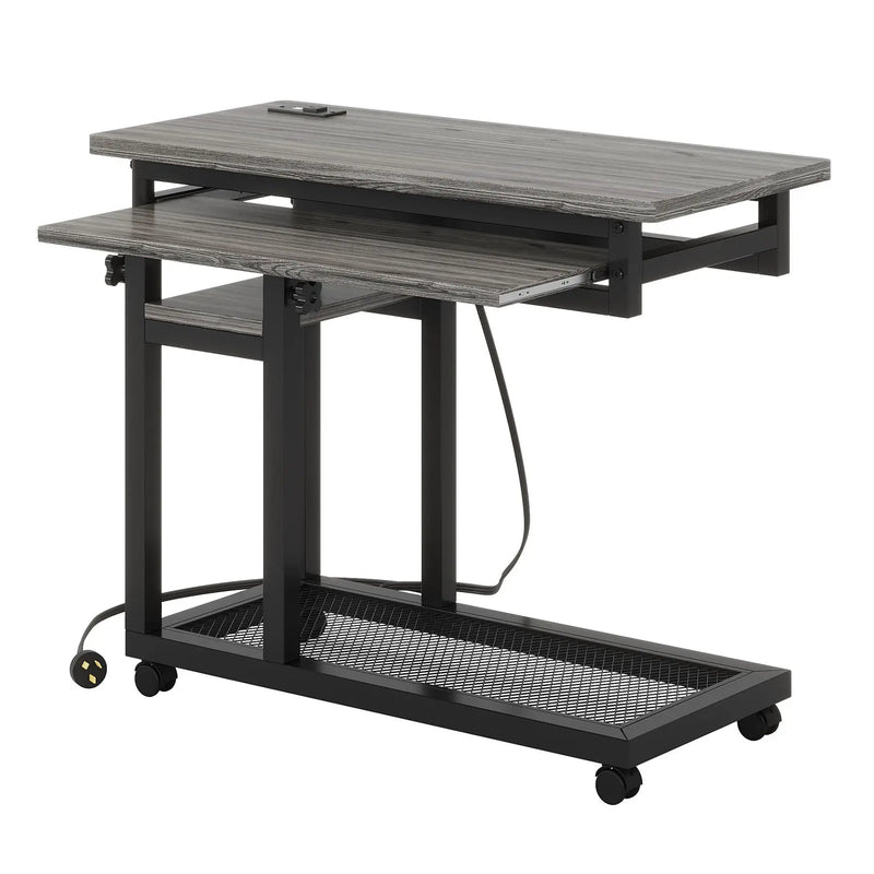 Adjustable Portable C-Shaped Desk With Power Outlet & USB Ports by HouseOfZazla