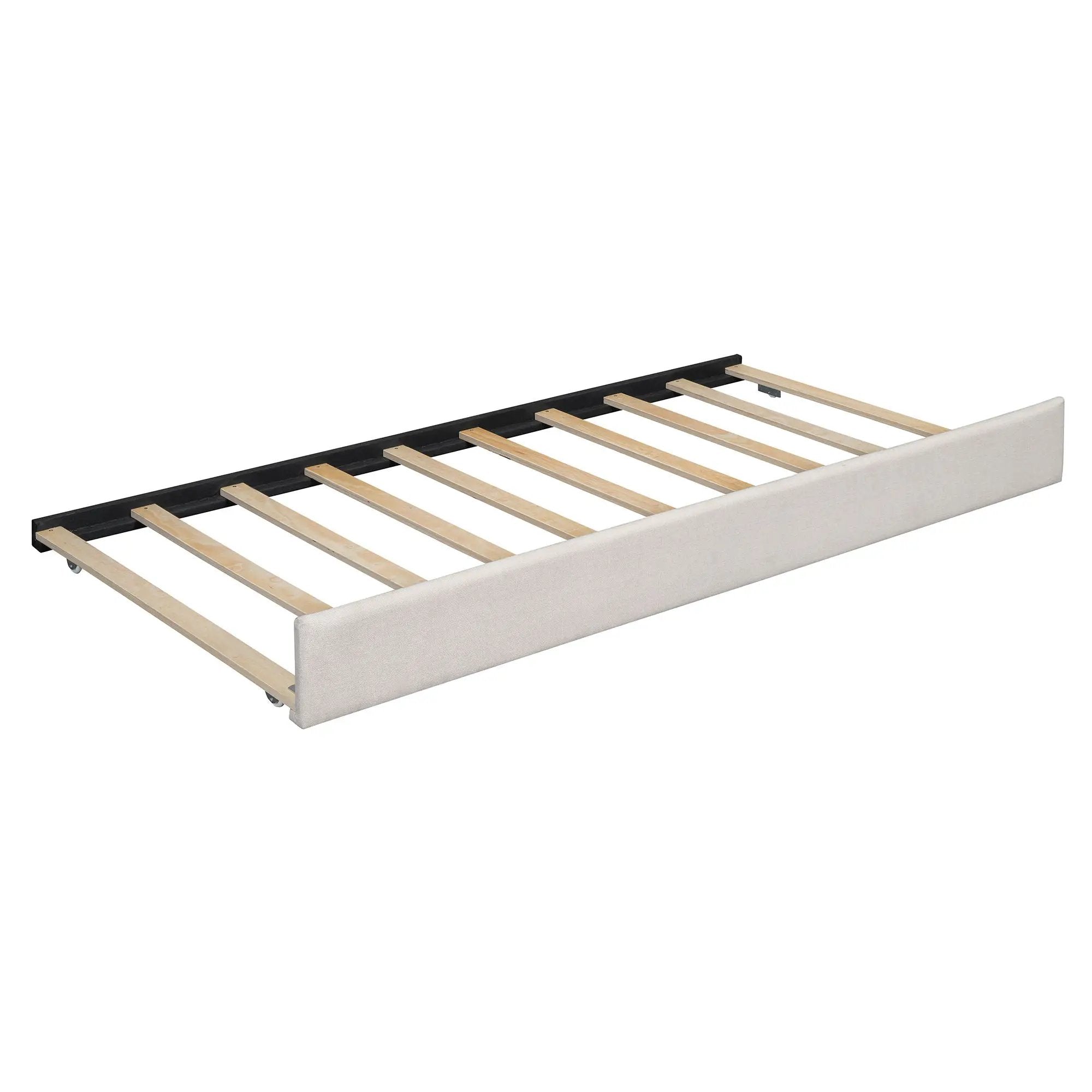 Upholstered Platform Bed With Reading Lights, Drawers, Trundle And Shelves by HouseOfZazla