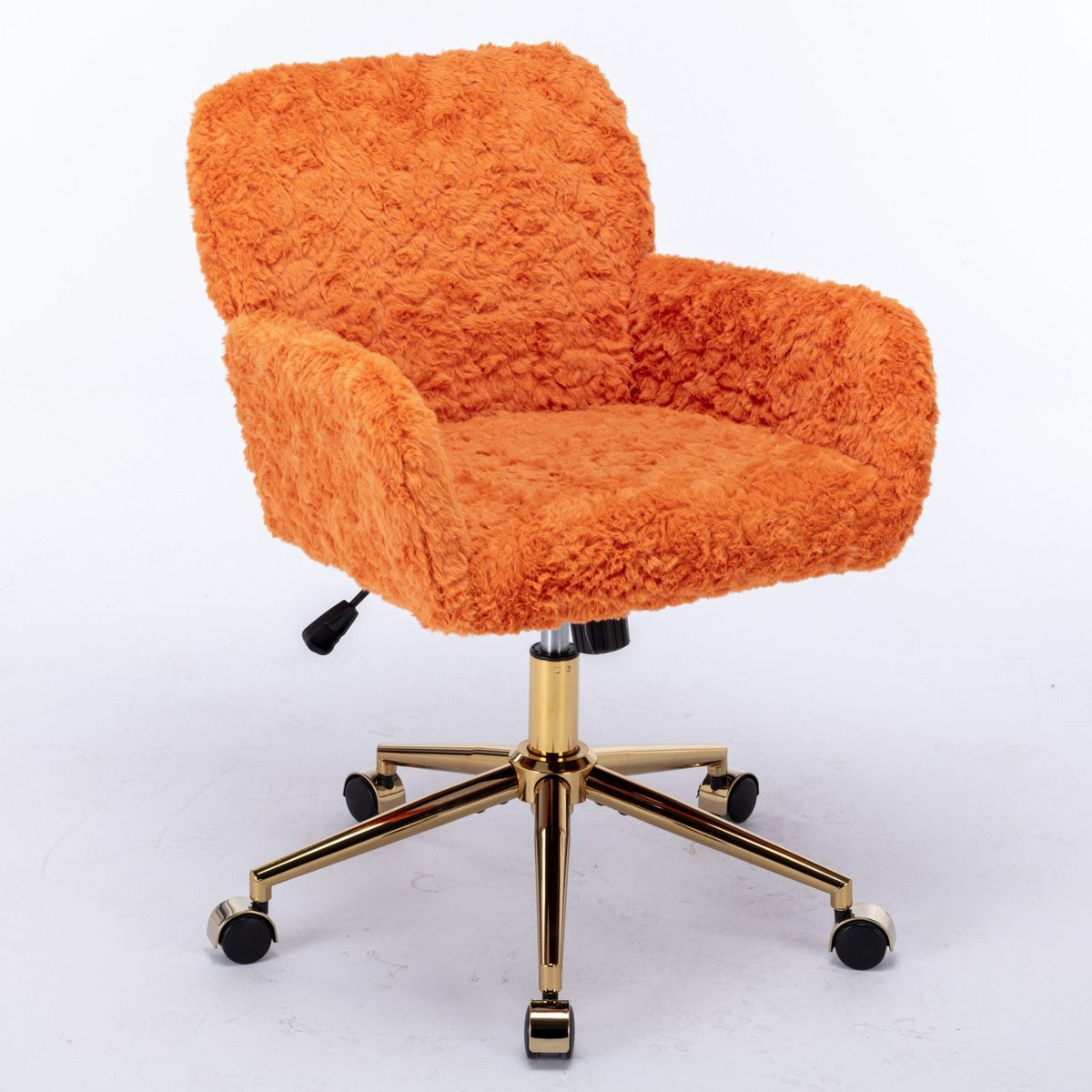 Office Chair, Artificial Rabbit Hair Home Office Chair With Metal Base, Adjustable Desk Chair Swivel Office Chair, Vanity Chair, photo 34 of 39