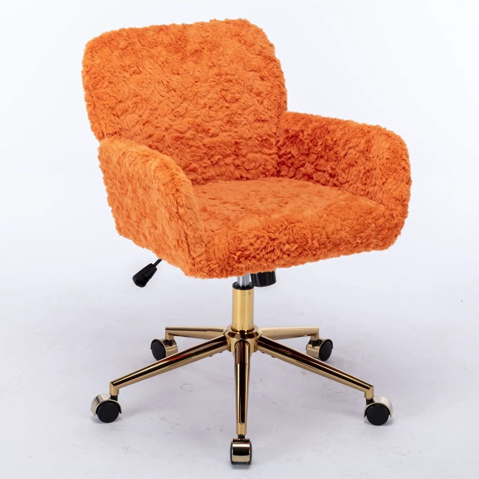 Office Chair, Artificial Rabbit Hair Home Office Chair With Metal Base, Adjustable Desk Chair Swivel Office Chair, Vanity Chair by Unique Piece Furniture