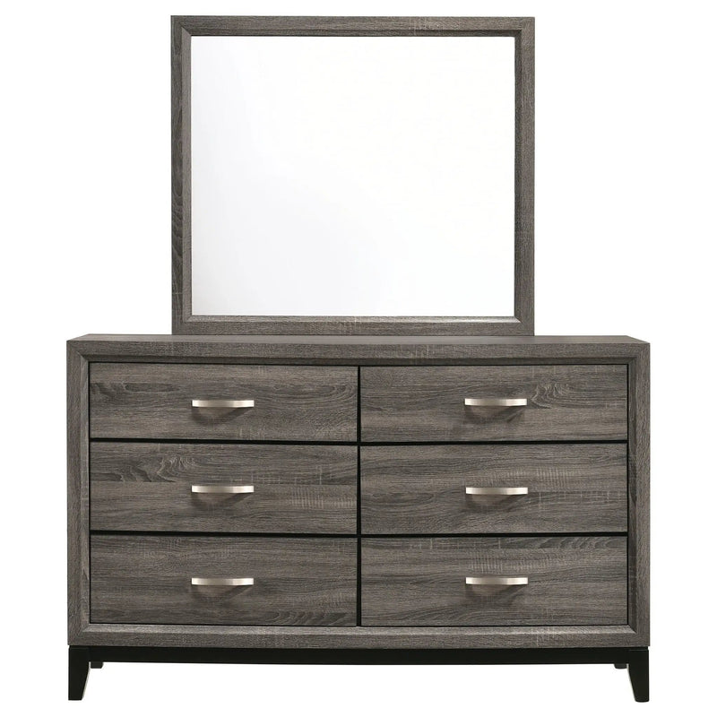 Watson 6-drawer Dresser with Mirror Grey Oak by Unique Piece Furniture