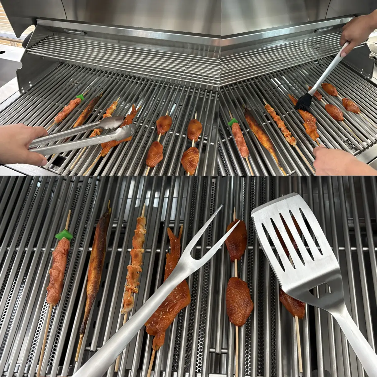 BBQ Tool Set with Cast Iron Frying Pan and Stainless Steel Accessories by HouseOfZazla