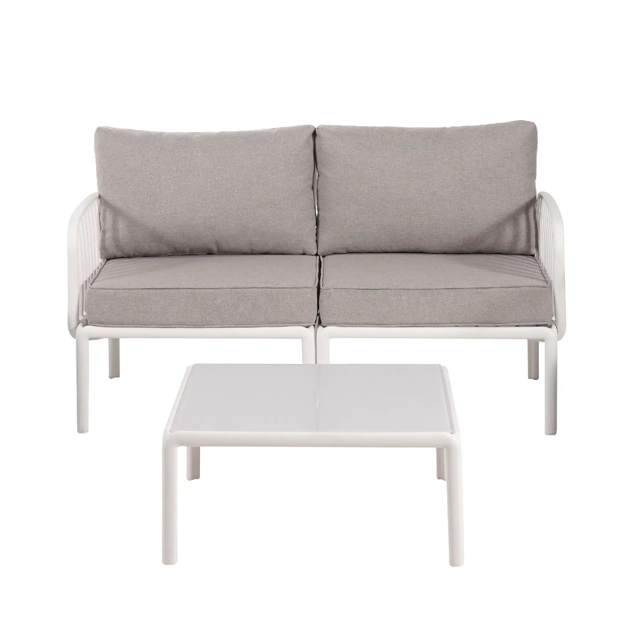 The Sleek All-Weather Resin Outdoor Loveseat and Coffee Table Set by HouseOfZazla