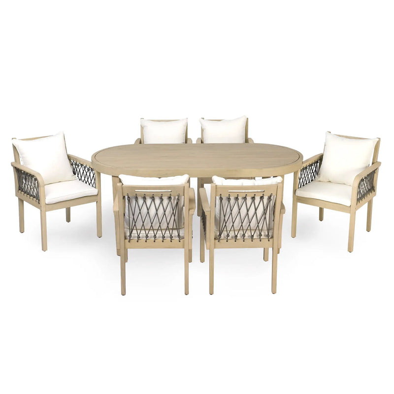 7-Piece Outdoor Acacia Wood Dining Set by HouseOfZazla