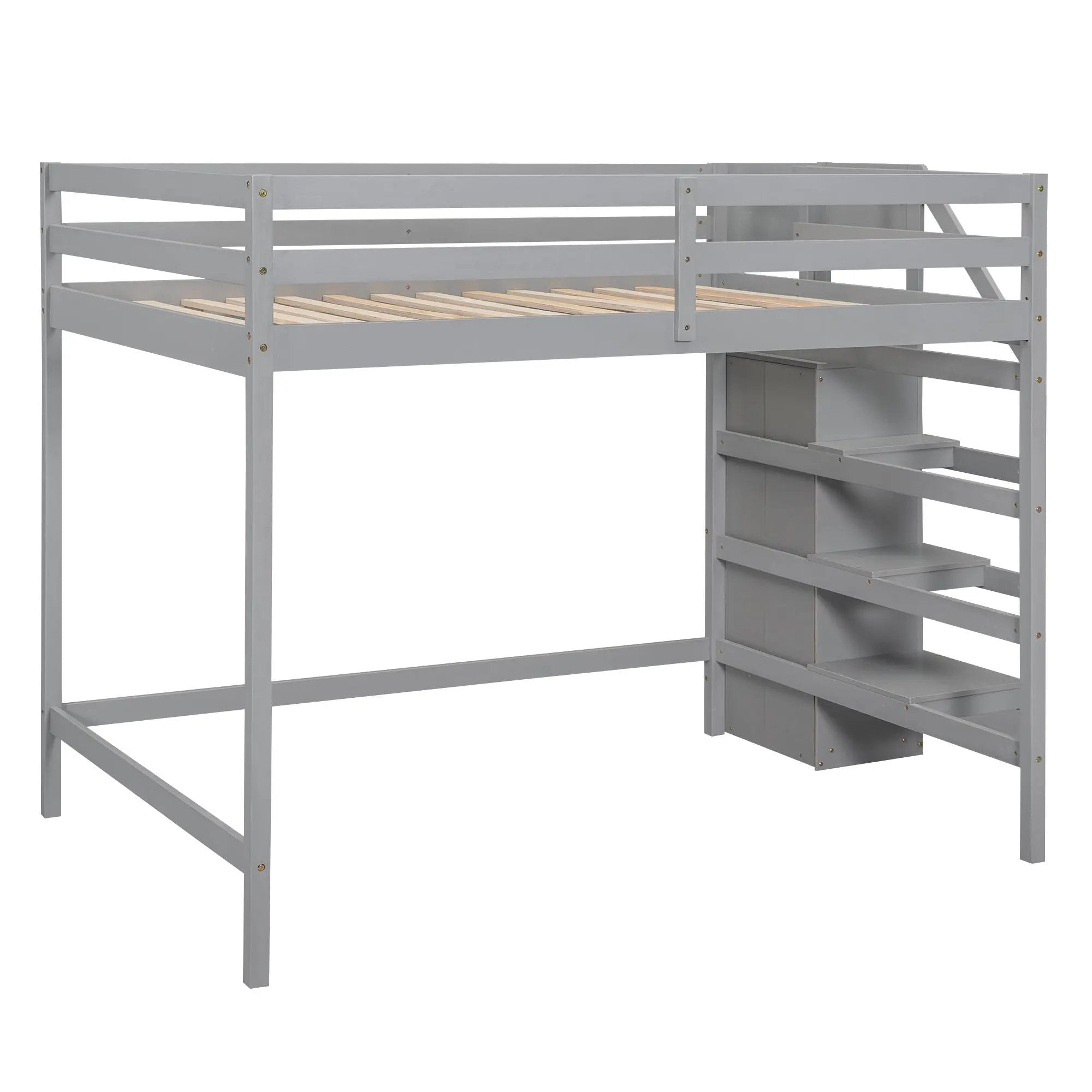 Loft Bed With Built In Storage Wardrobe And Staircase