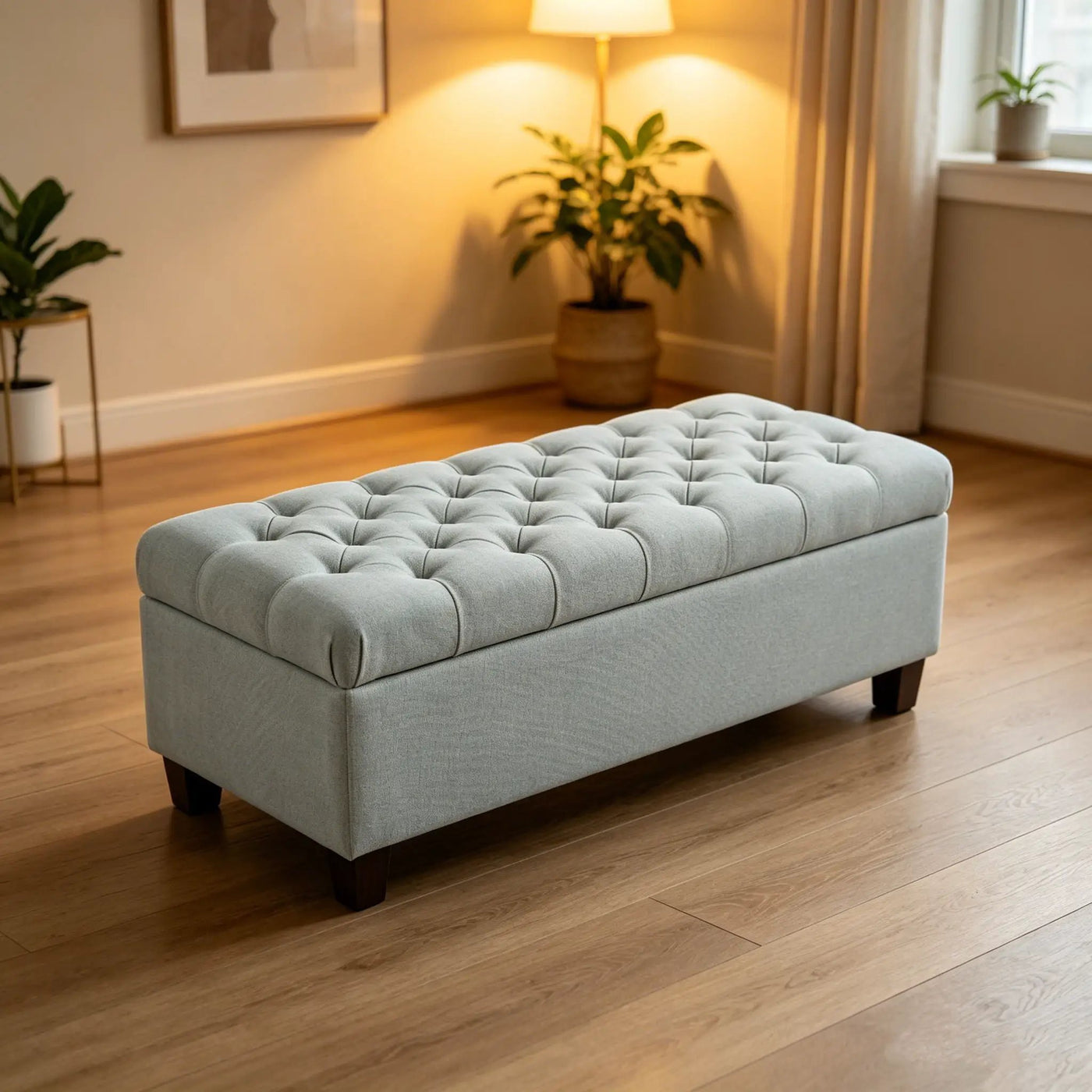 Storage Ottoman Bench With Safety Hinges by HouseOfZazla