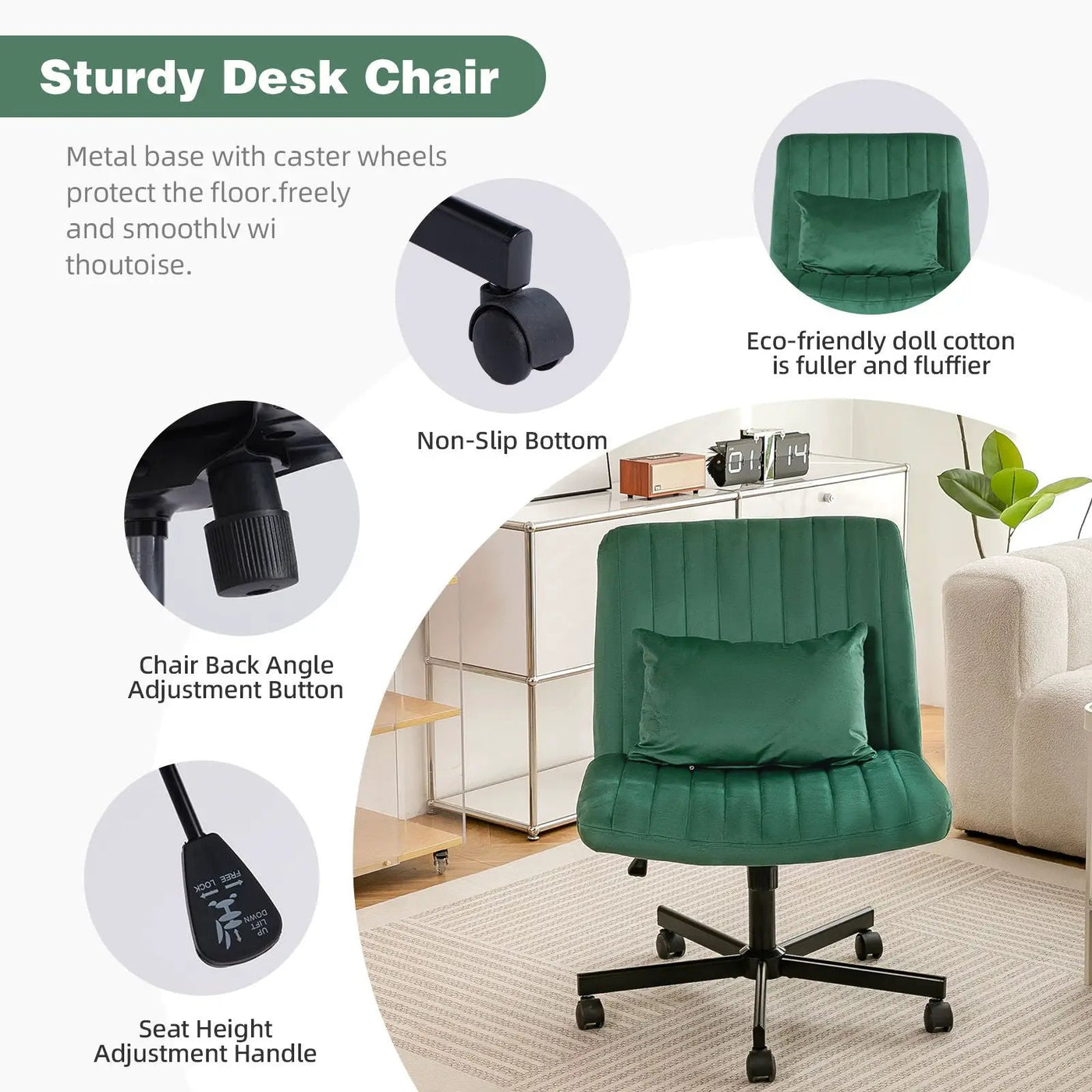 Criss Cross Office Chair With Adjustable Height, Ergonomic Design by HouseOfZazla