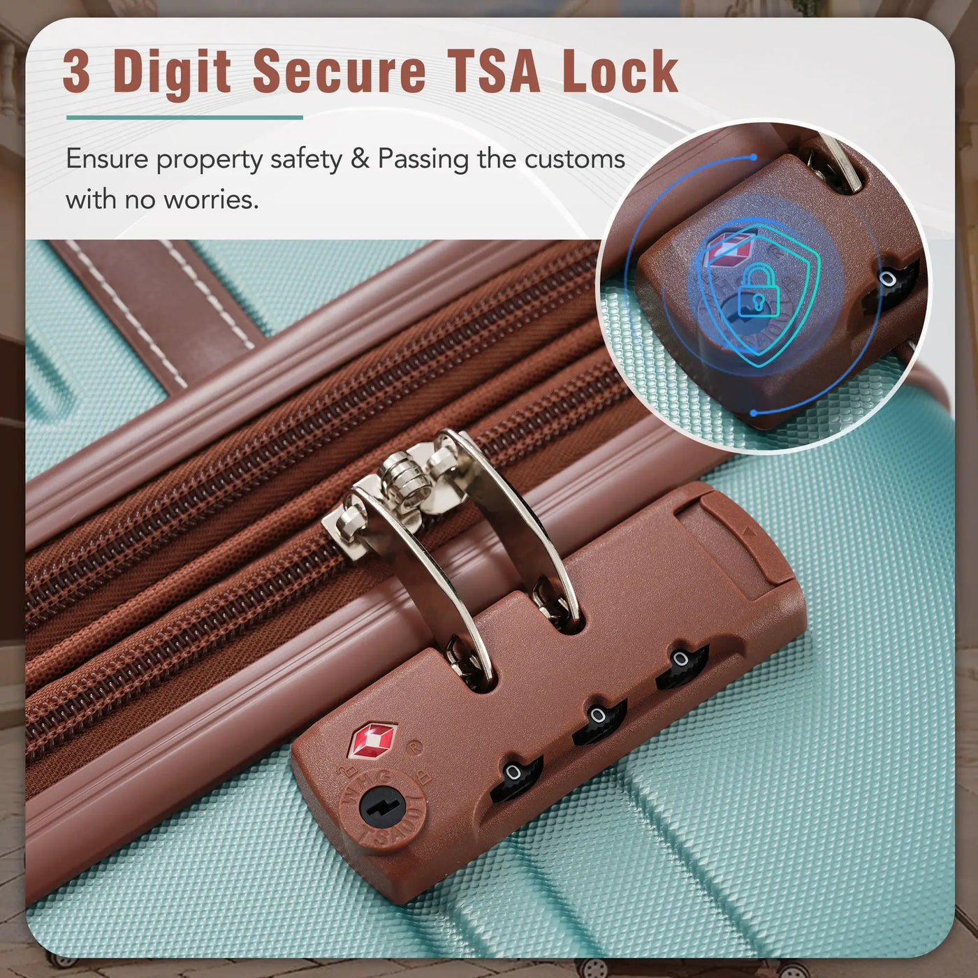 Hardshell Luggage Sets 3 Pieces 20" / 24" Luggages And Cosmetic Case Spinner Suitcase With Tsa Lock Lightweight by HouseOfZazla