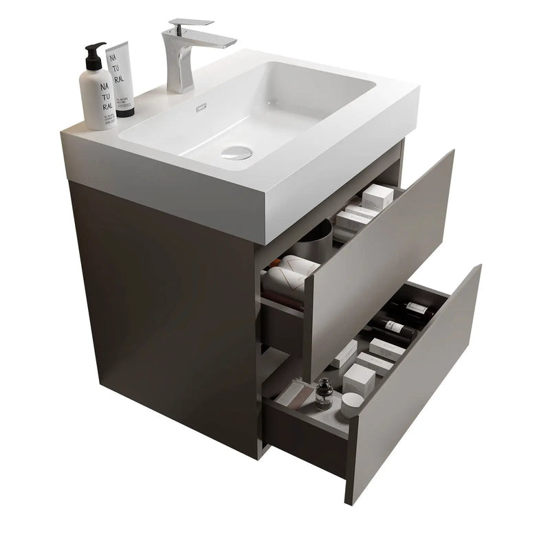 Alice - Bathroom Vanity With Sink, Large Storage Wall Mounted Floating Bathroom Vanity For Modern Bathroom, One-Piece Sink Basin Without Drain And Faucet by Unique Piece Furniture