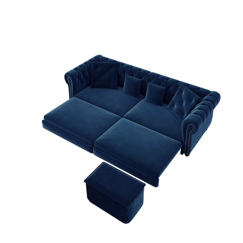 3 In 1 Convertible Sleeper Sofa Bed With Movable Ottoman by HouseOfZazla