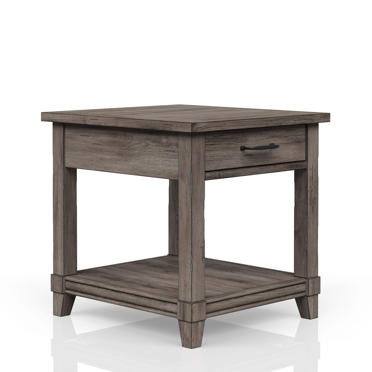 Gray End Table with Storage Drawer and USB Charging Ports, photo 4 of 6