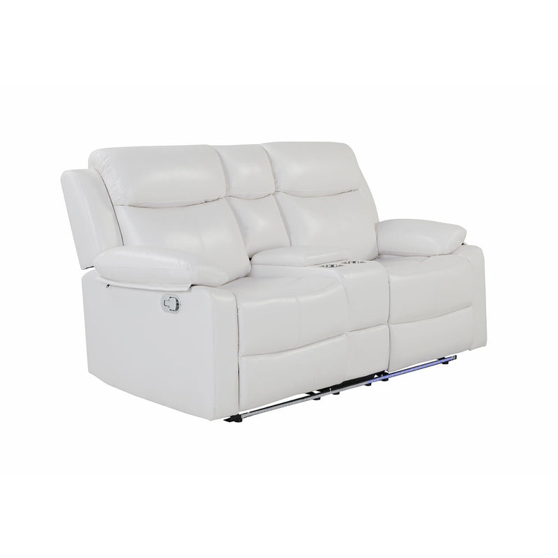 Blanche - Console Reclining Loveseat With LED Lights And Speakers by HouseOfZazla