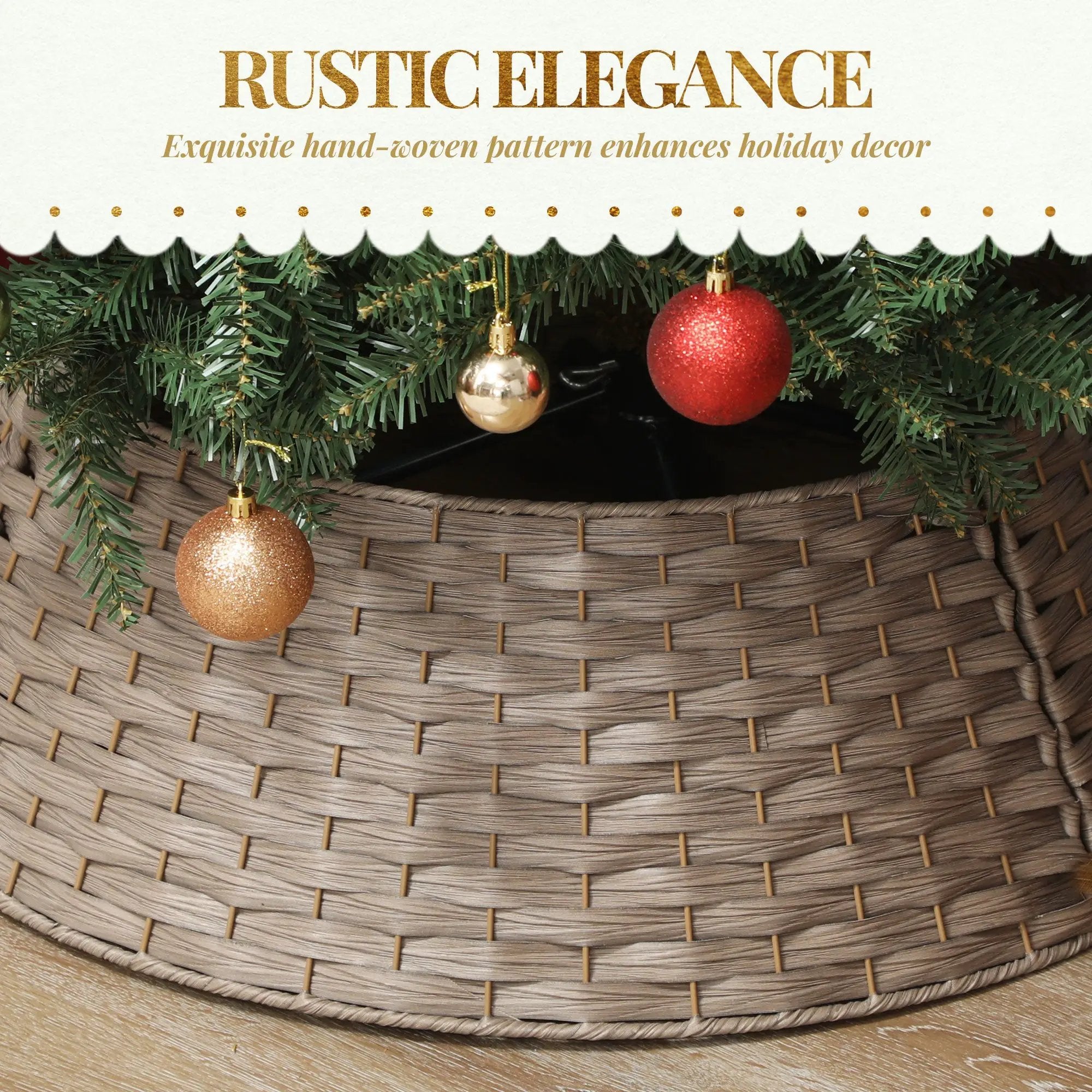 2.25 ft Rustic Christmas Tree Skirt by HouseOfZazla