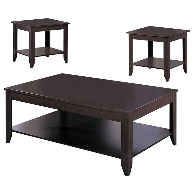 Brooks 3-piece Rectangular Coffee Table Set Cappuccino by Unique Piece Furniture