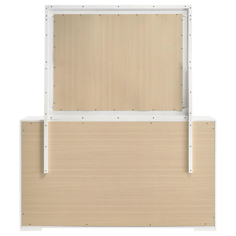 Ives 6-drawer Dresser and Mirror White High Gloss by Unique Piece Furniture