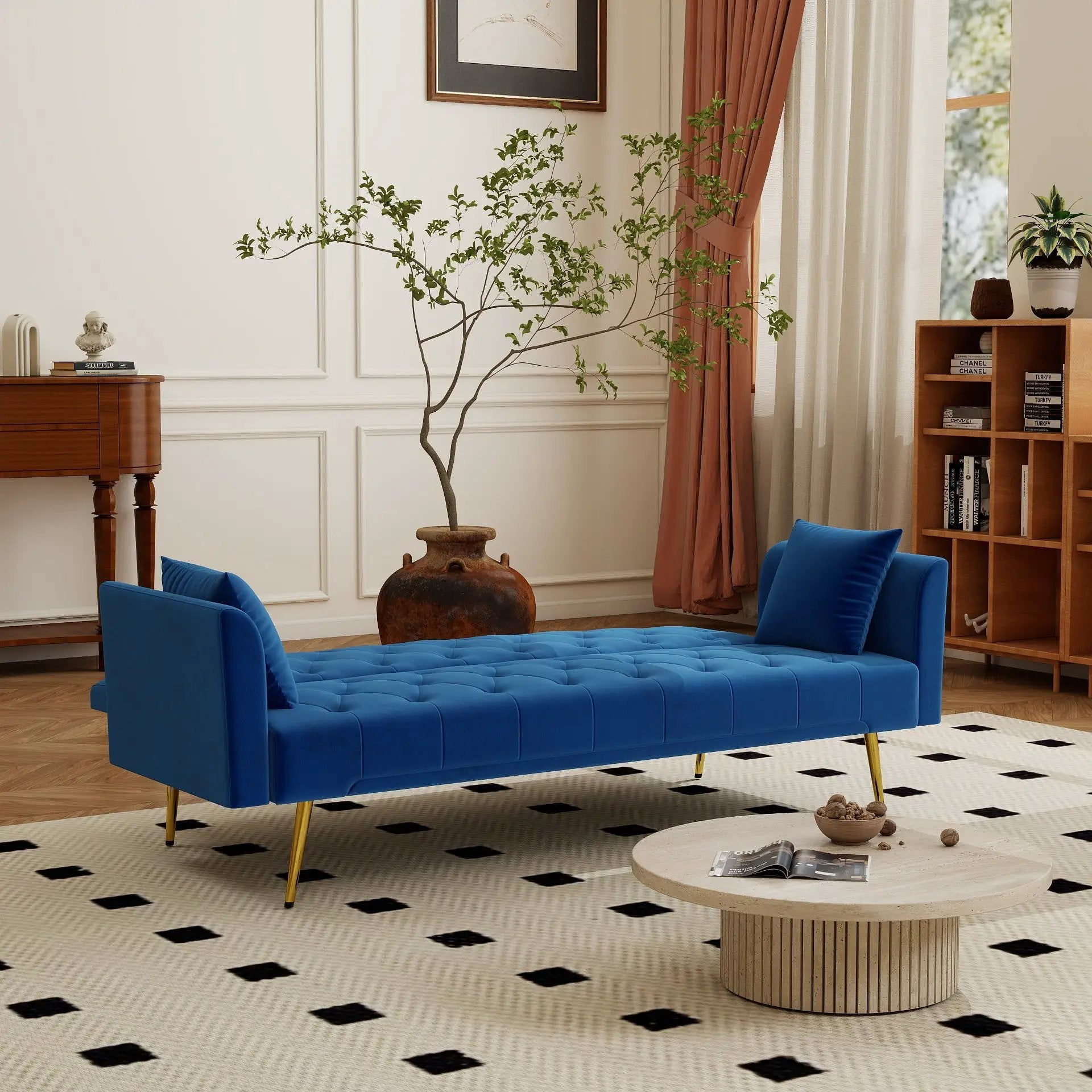 Modern Convertible 72 Inch Foldable Sleeper Sofa by HouseOfZazla