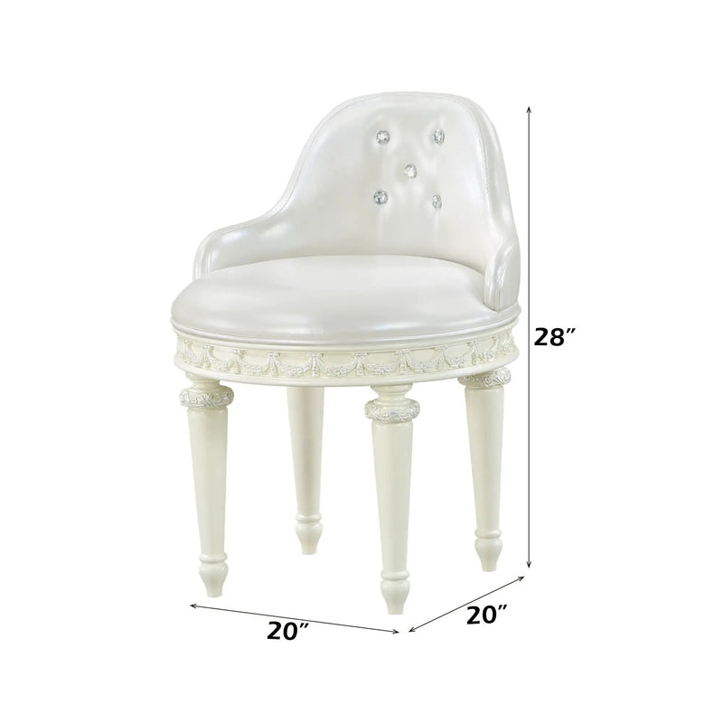 Dorothy - Vanity Chair With Swivel Chair Only - Ivory by HouseOfZazla