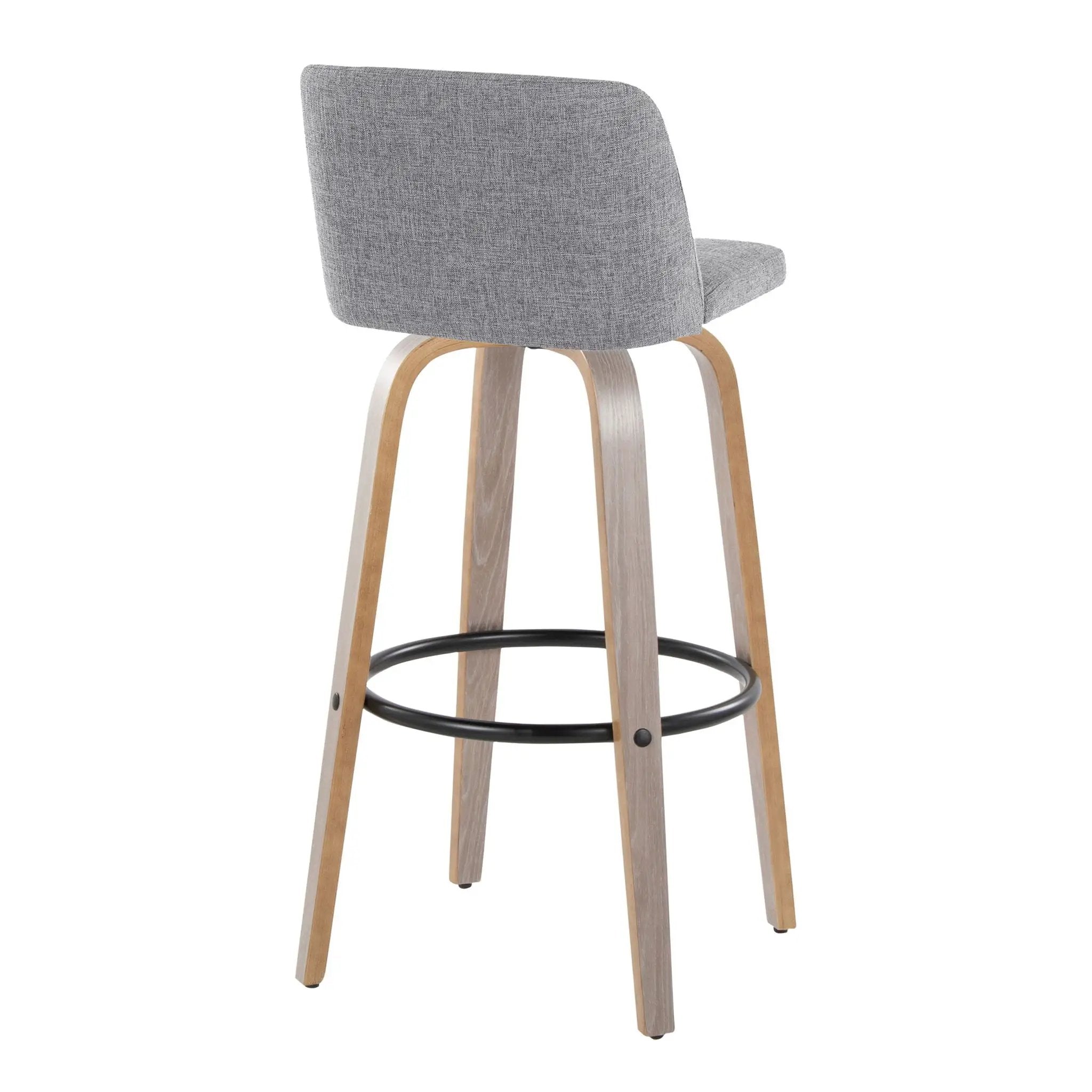 Toriano - Contemporary Fixed Height Barstool With Swivel With Round Footrest Comfort And Style (Set of 2) by Unique Piece Furniture