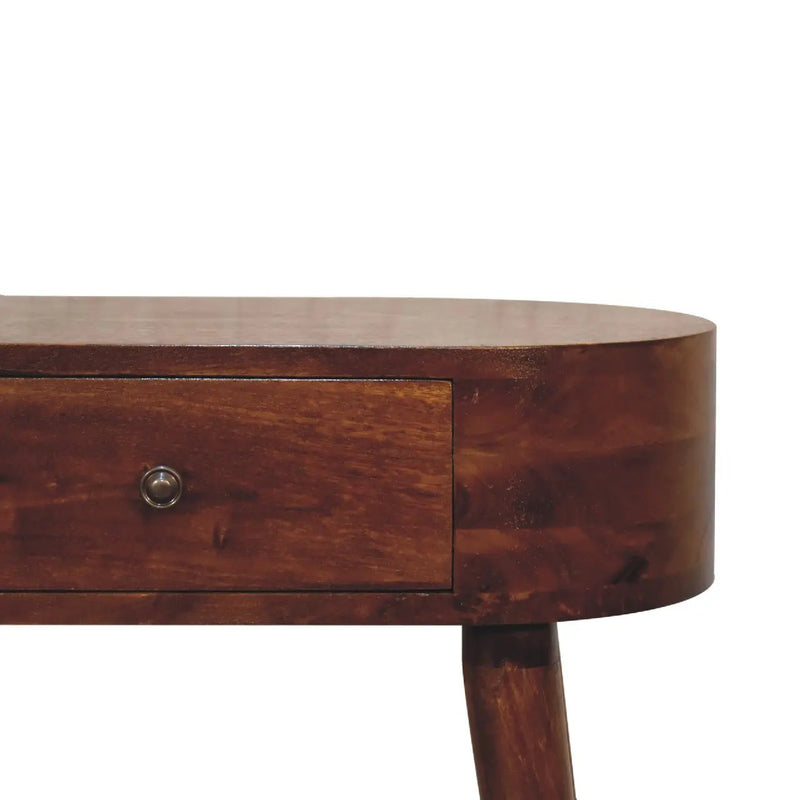 Solid Wood Mini Albion Chestnut Console, 1-Drawer, Nordic Legs by HouseOfZazla