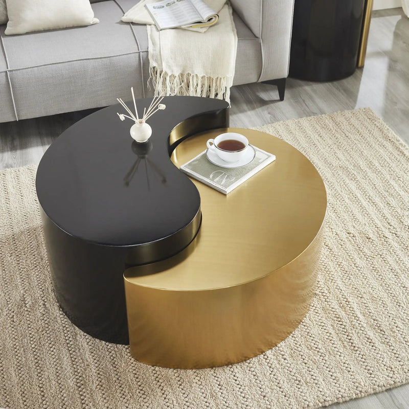 Ying Yang - Coffee Table - Gold / Black by HouseOfZazla