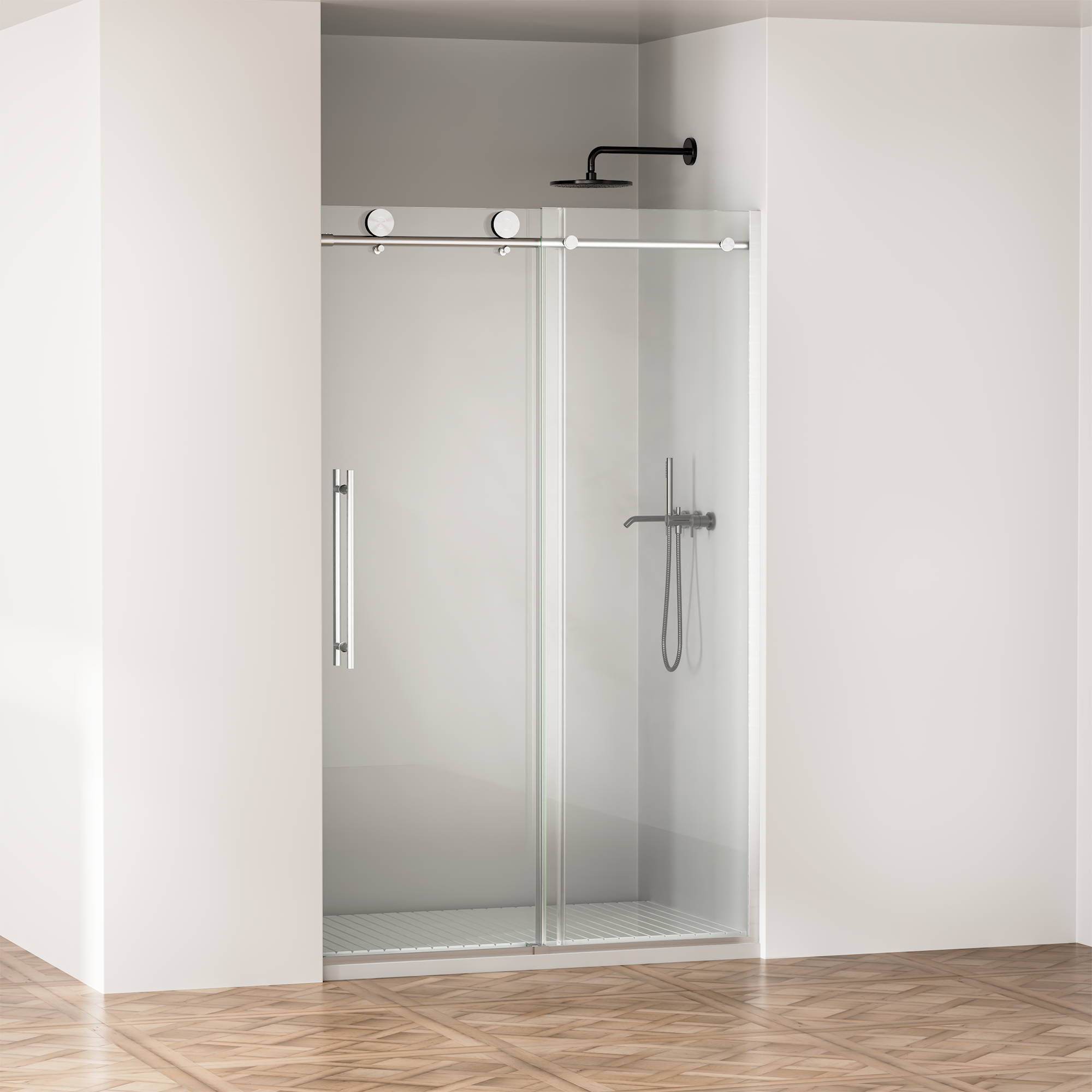 Frameless Sliding Shower Door, 44-48 in W x 75 in H by HouseOfZazla