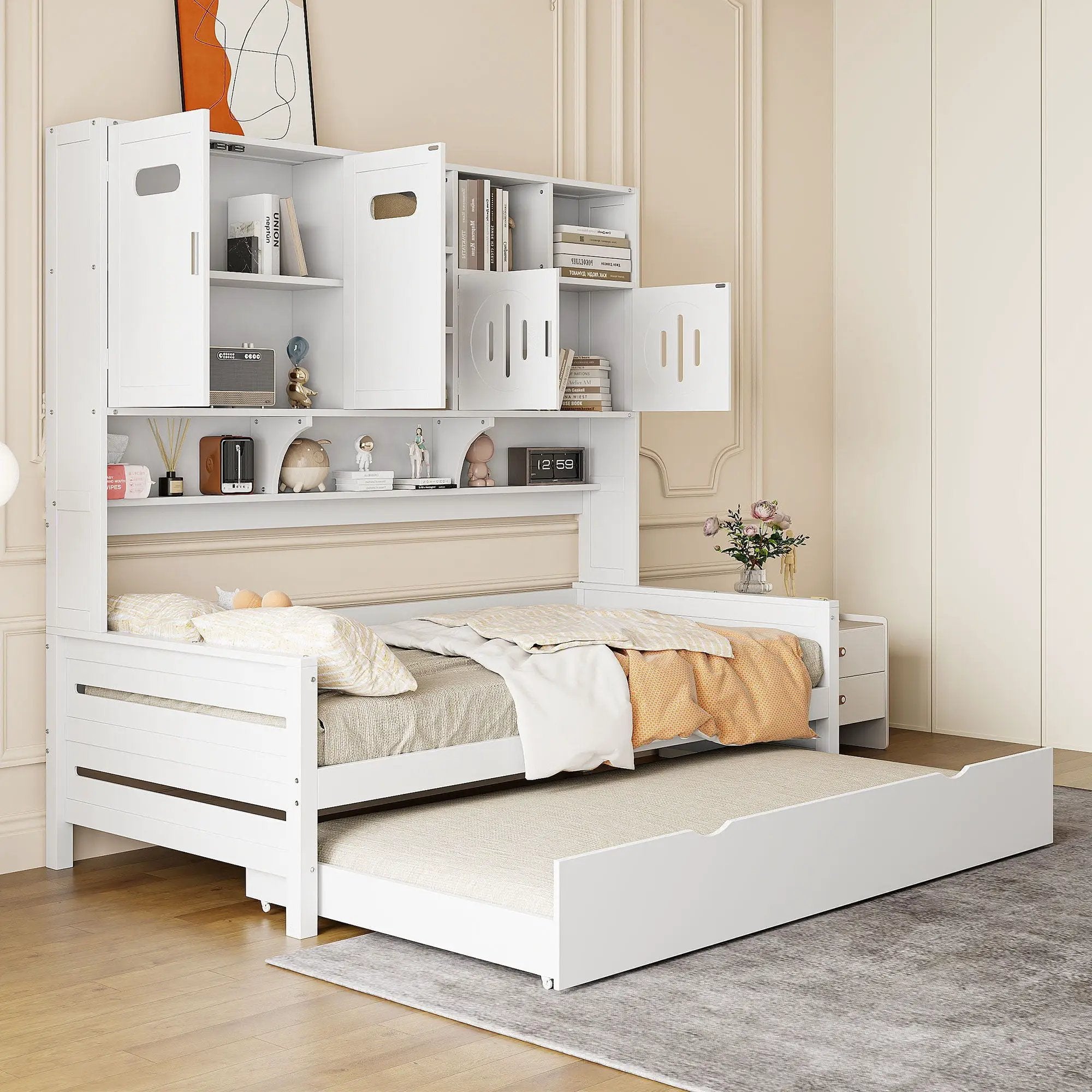 Daybed With All-In-One Cabinet And Shelf by Unique Piece Furniture